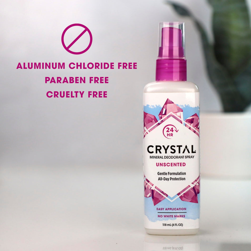 Crystal Essence desodorante mineral crea barrera invisible, sensación suave y no pegajosa.