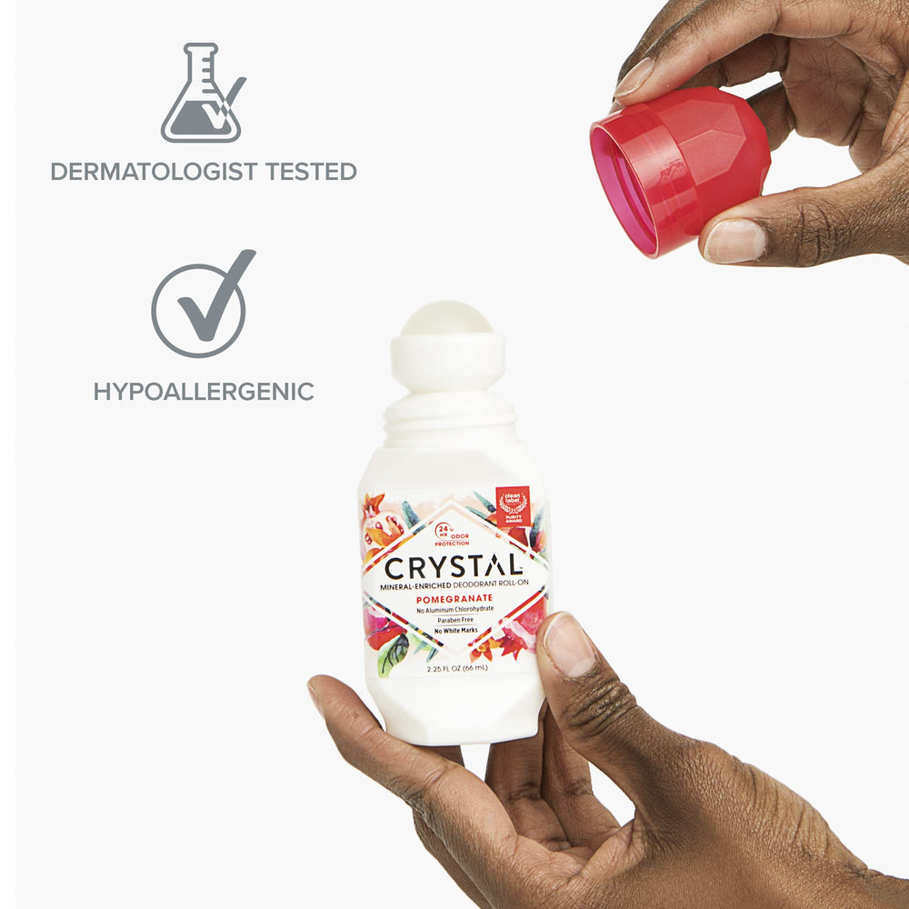 Aplicación suave Crystal Essence desodorante mineral rodillo para piel sensible.