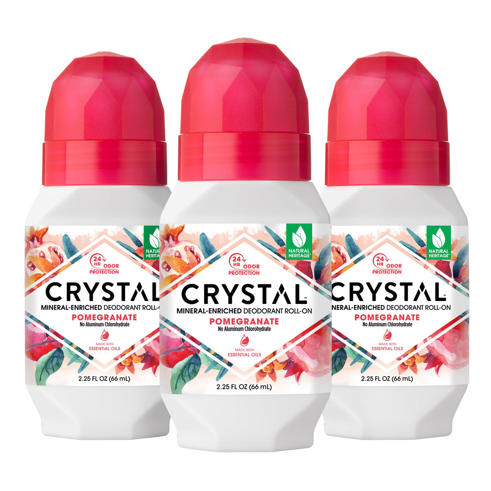 Crystal Essence Desodorante mineral rodillo Granada, protección 24 horas para uso diario.