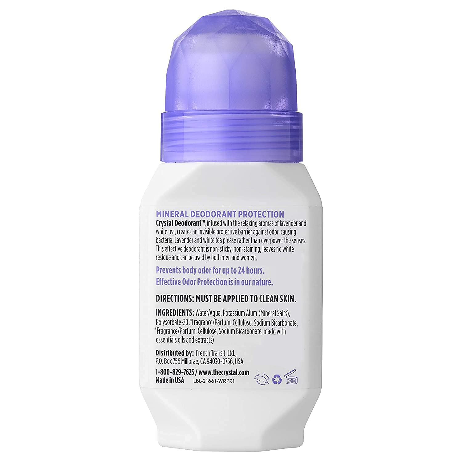 Crystal Essence desodorante mineral roll-on textura líquida, sensación fresca al momento de aplicar.