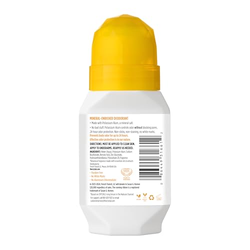 Close-up of label highlighting aluminum-free, vegan, and hypoallergenic deodorant.