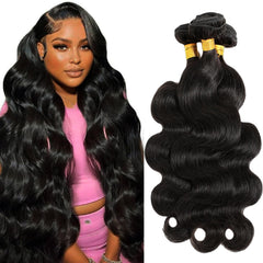 CSCHS 12A Brazilian virgin body wave bundle, 22-inch, natural shine for daily styling.