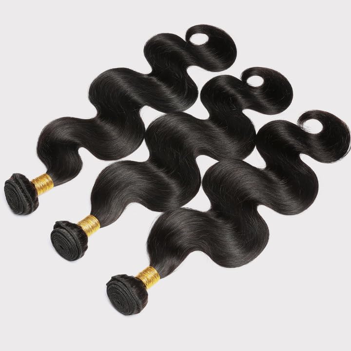 CSCHS 12A Brazilian virgin body wave bundle, 26-inch, full-density ends for volume.