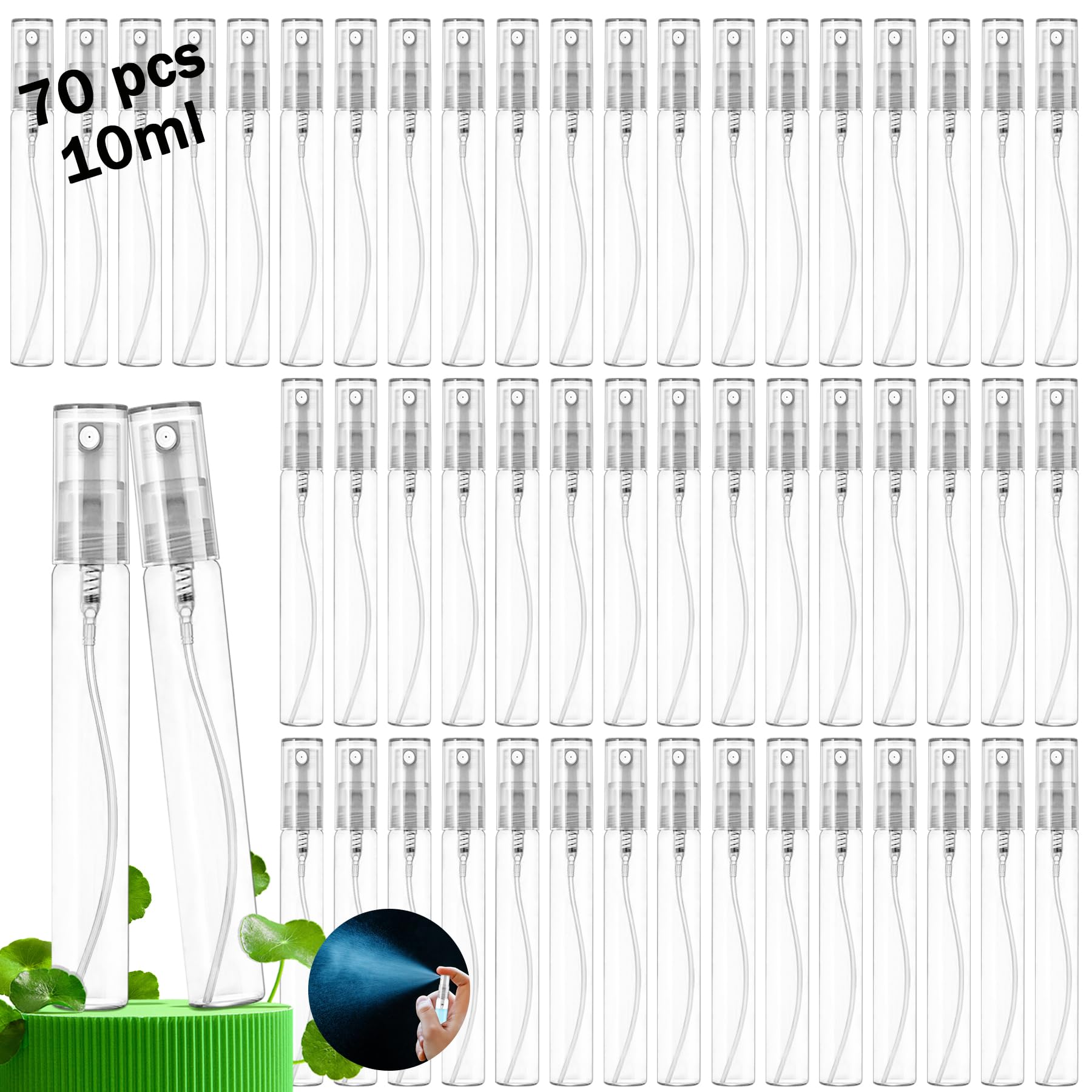 Csdtylh mini spray bottle in clear glass for compact travel storage.