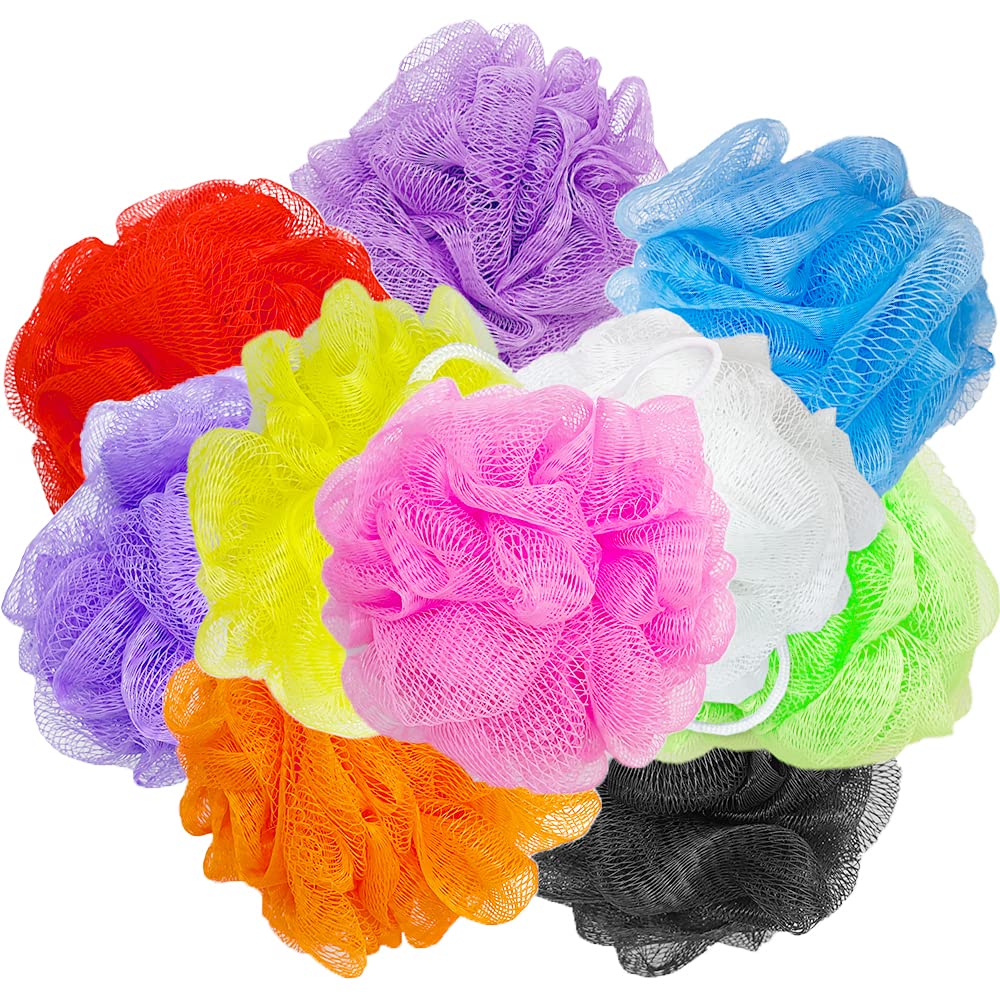 Cshangzei 10-piece bath loofah set in multiple colors for family use.