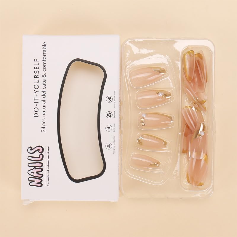 CTTHNBD package contents: nails, file, jelly glue stickers, and stick