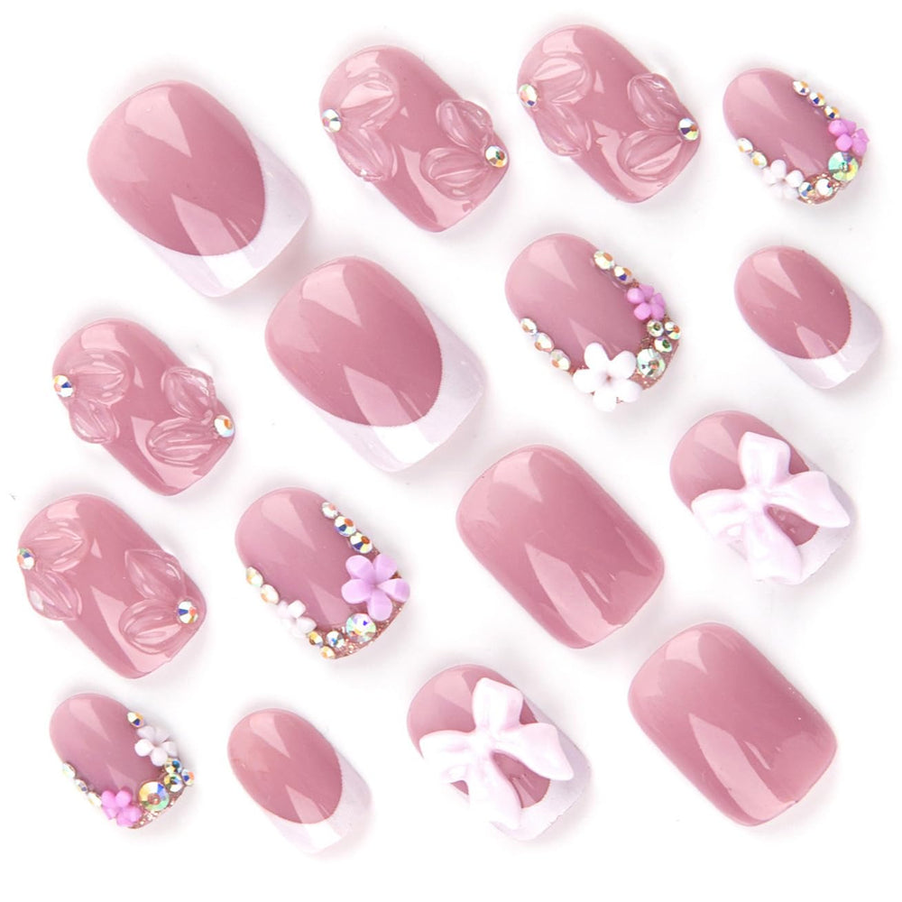 CTTHNBD square pink nails with glossy finish for durable at-home salon results.