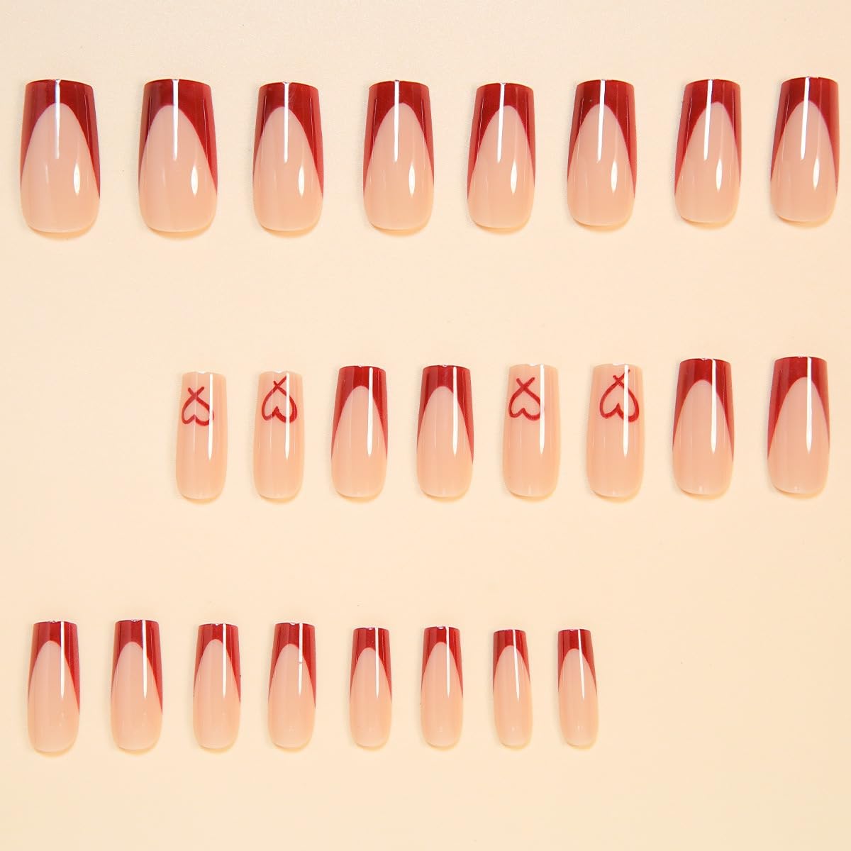 CTTHNBD uñas postizas corazón Frances coffin para estilo llamativo y versátil
