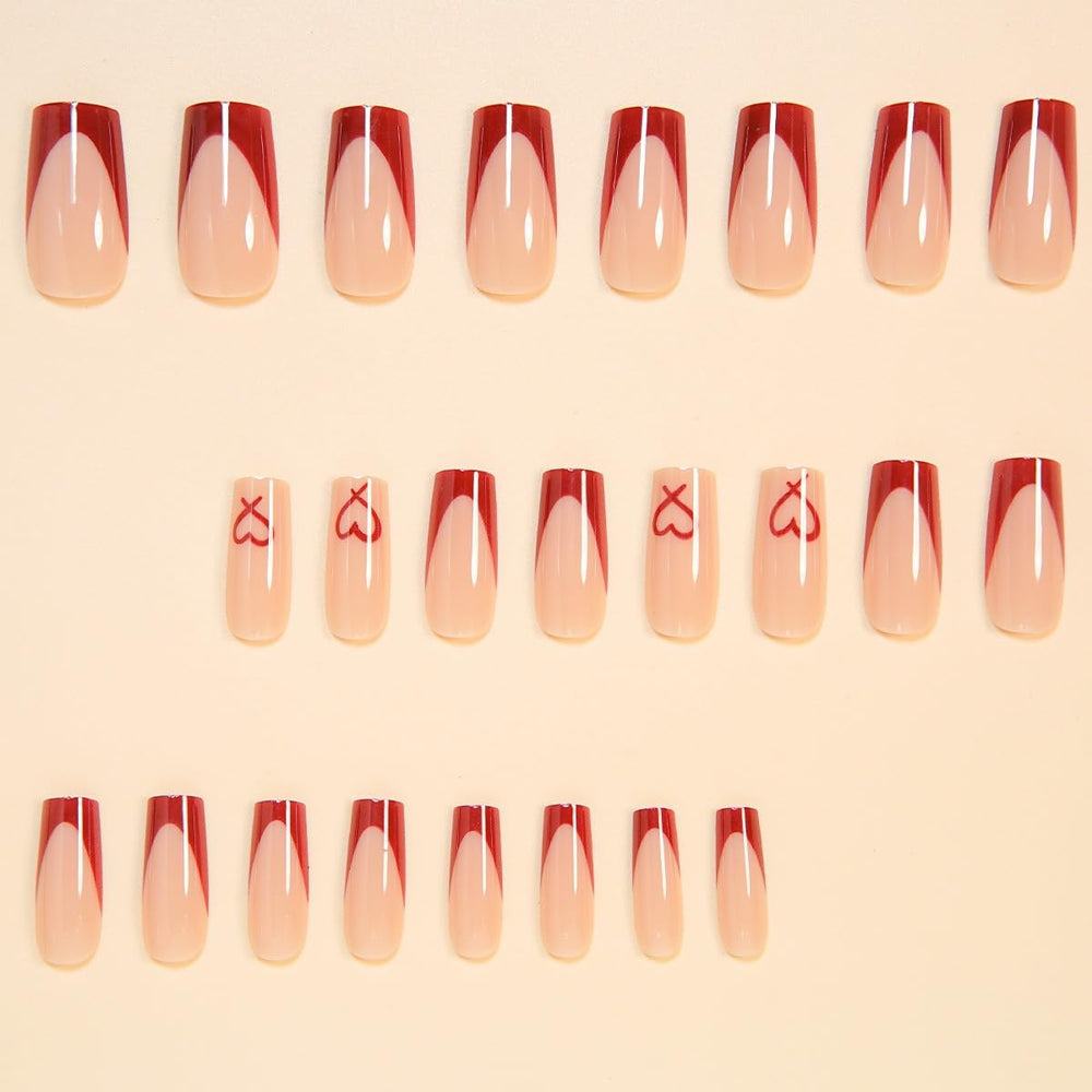 CTTHNBD uñas postizas corazón Frances coffin para estilo llamativo y versátil
