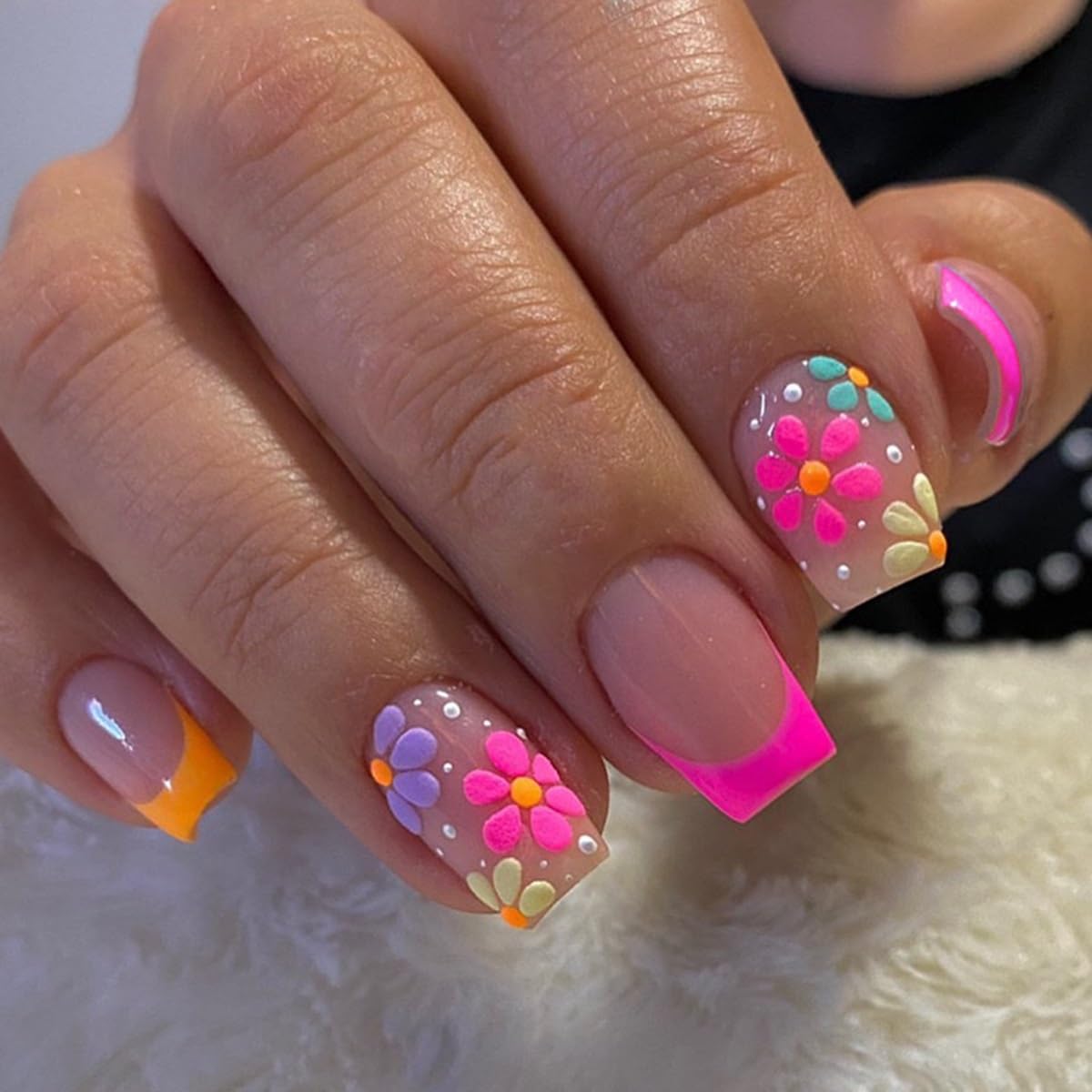 CTTHNBD uñas postizas cortas cuadradas para uso diario