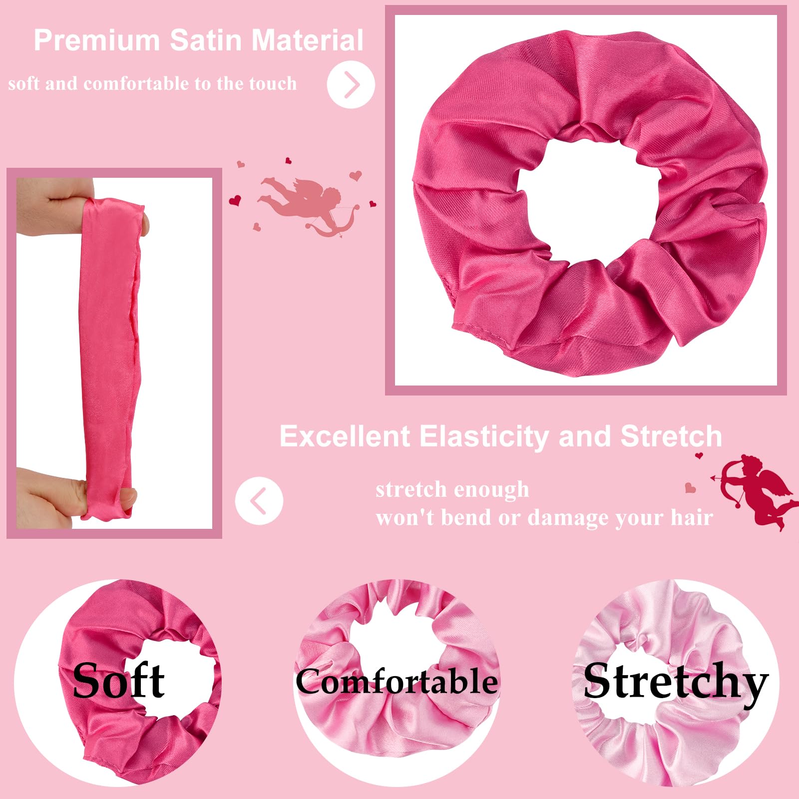CUBACO satin scrunchies ideal for party and ceremony looks.