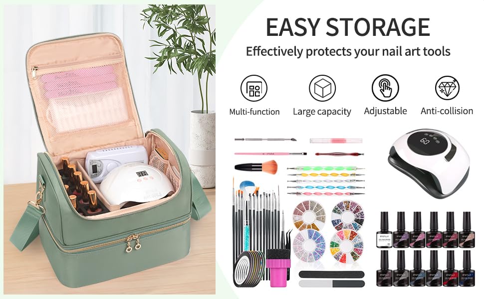 CUBETASTIC color options add style while organizing your nail kit.
