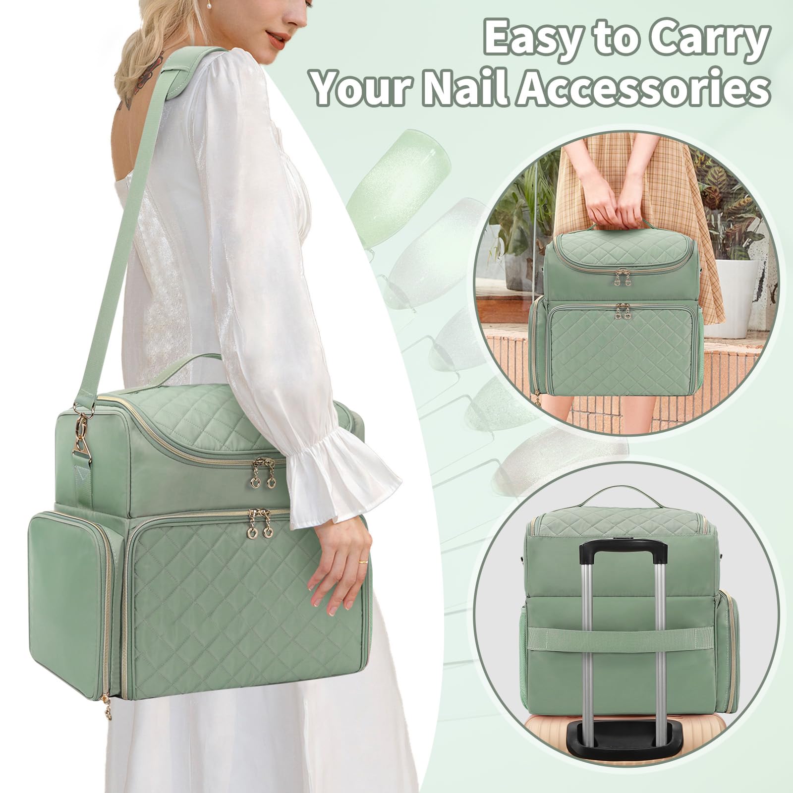 Cubetastic green nail polish organizer highlighting capacity and stability