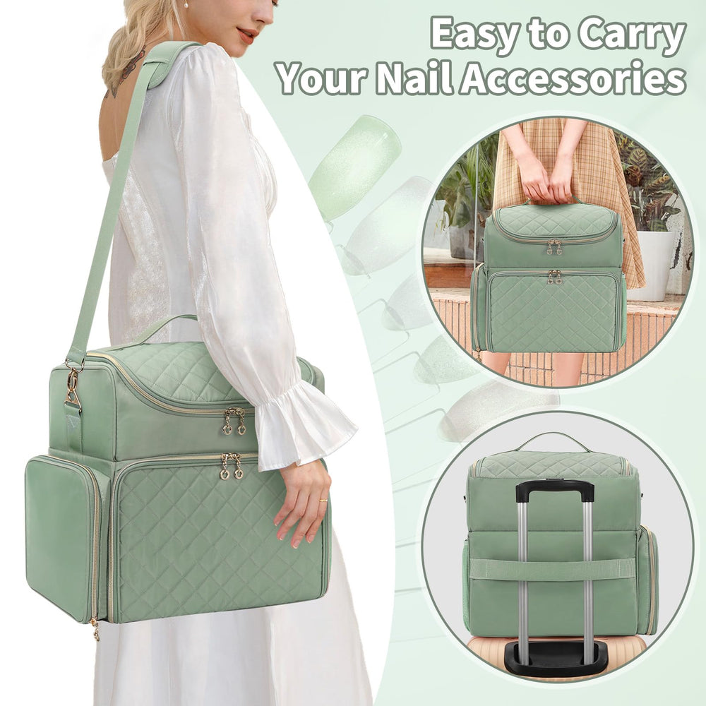 Cubetastic green nail polish organizer highlighting capacity and stability