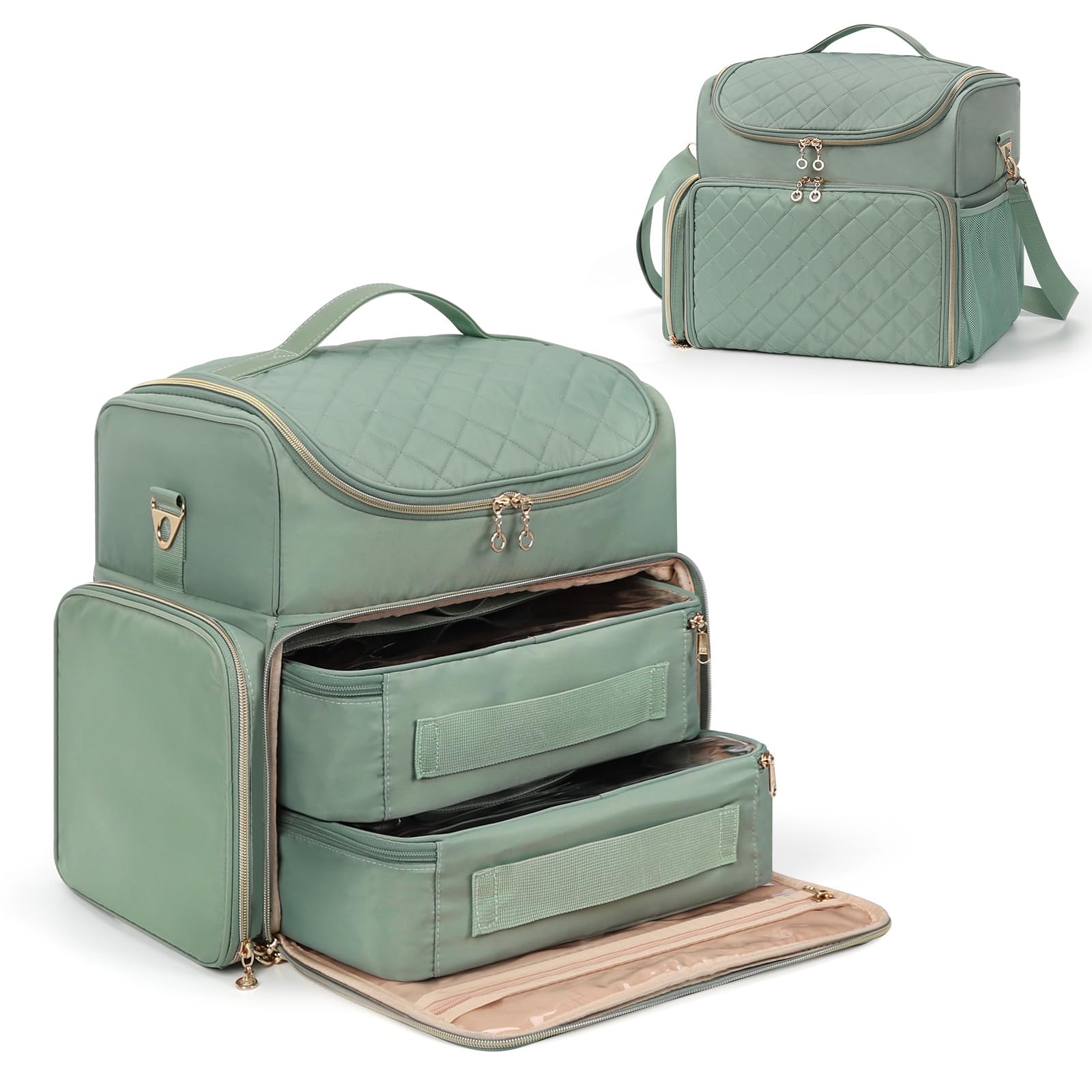 Cubetastic organizer in green during a home spa or nail session