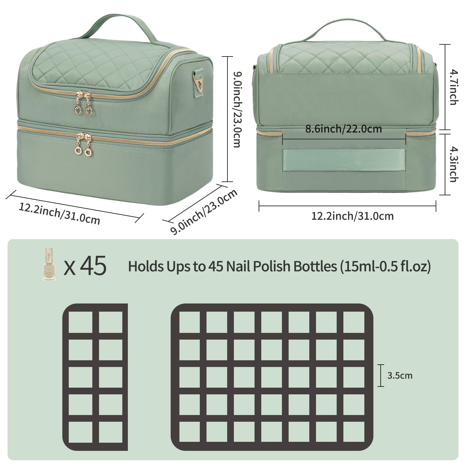 CUBETASTIC quilted nylon padding protects bottles from impacts during transport.