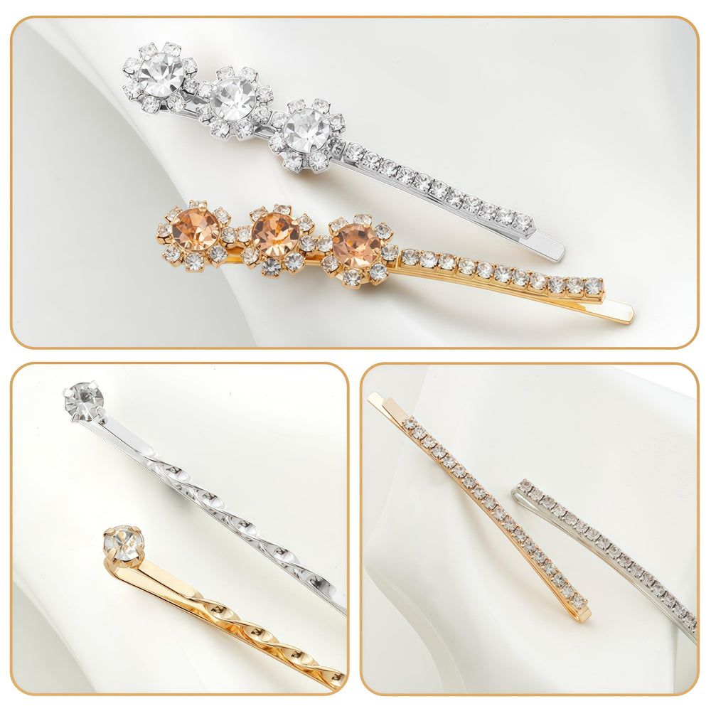 CubGreff rhinestone silver-design bobby pins perfect for brides and proms.