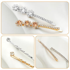 CubGreff rhinestone silver-design bobby pins perfect for brides and proms.