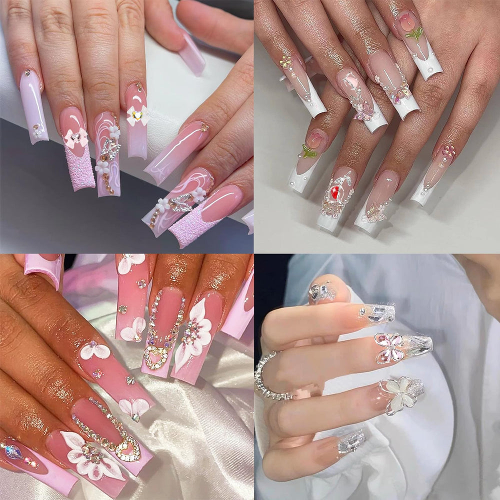 Cublive 3D glam rhinestone charms enhance nail art with shine.