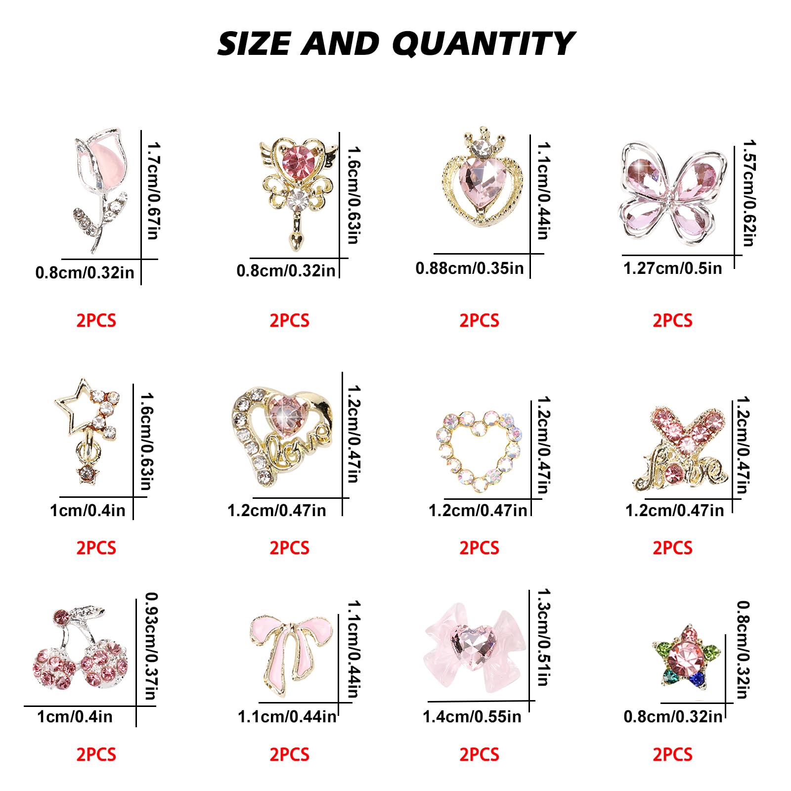 Cublive tulip design charms create playful 3D details on nails.