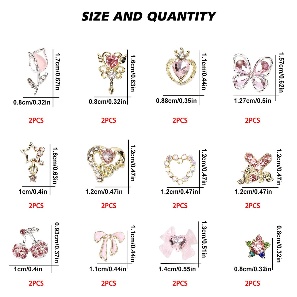 Cublive tulip design charms create playful 3D details on nails.