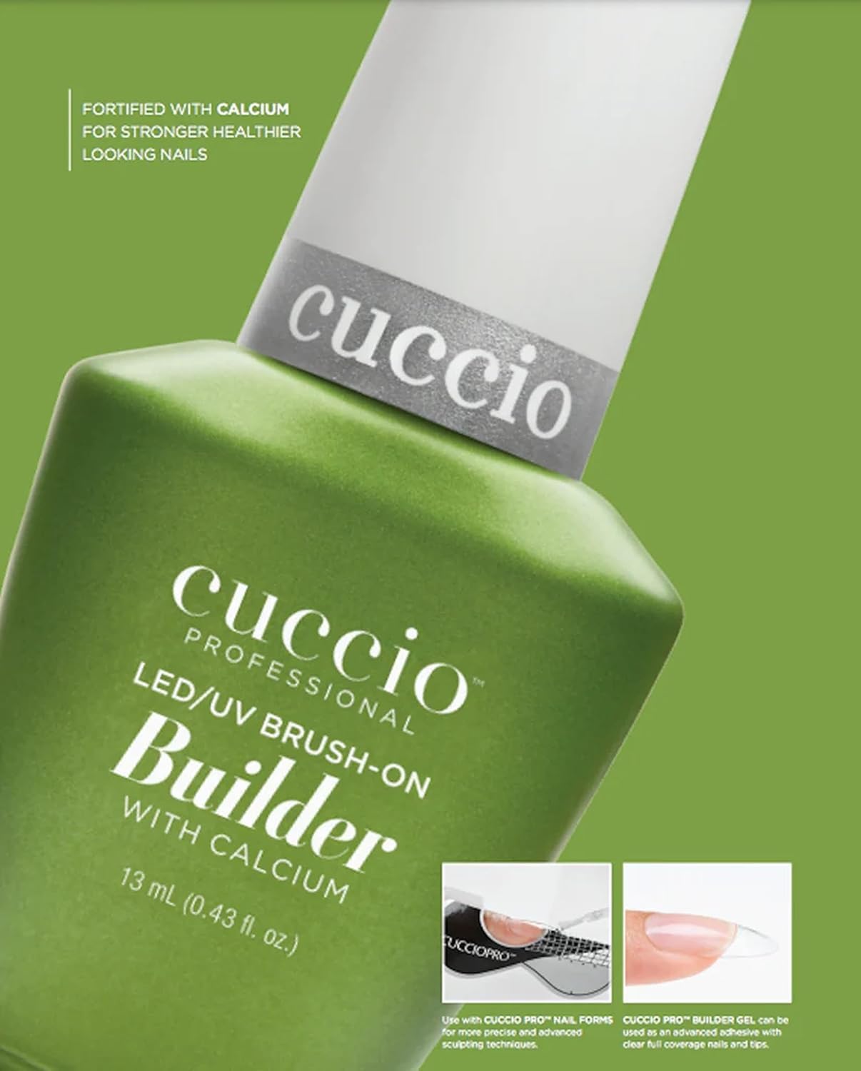 Cuccio con calcio, brocha en acción para reforzar uñas debilitadas.