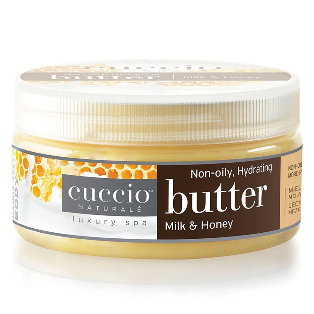 Cuccio Loción para Manos, Cuerpo y Pies en bote, hidratación profunda para piel suave.