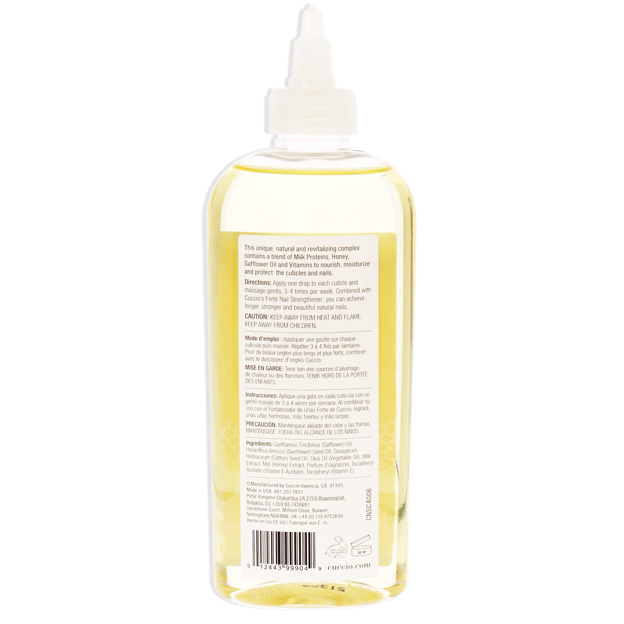 Cuccio Naturale Aceite para cutículas, aplicación nocturna para uñas más fuertes con brillo.