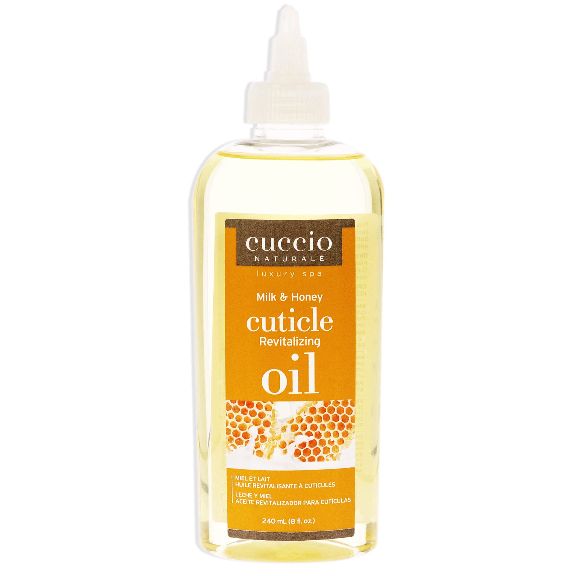 Cuccio Naturale Aceite Revitalizante para cutículas, frasco elegante que ofrece hidratación profunda.