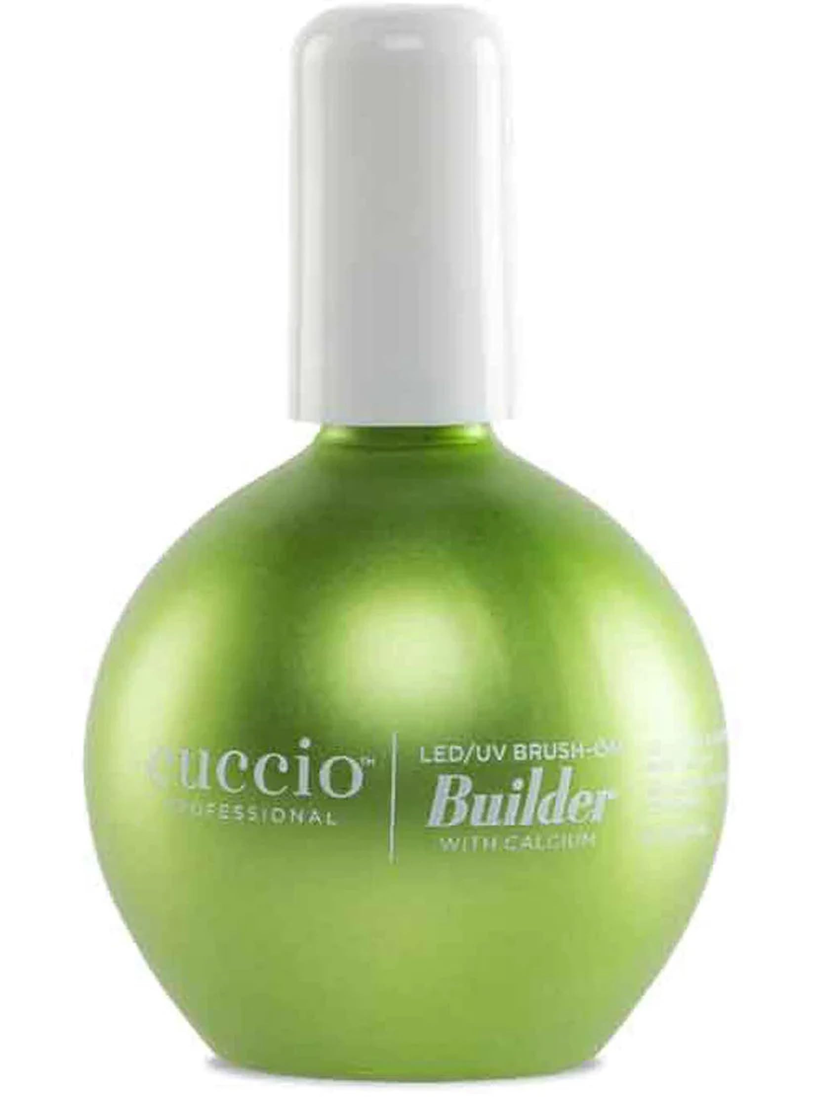 Cuccio Pro LED-UV builder gel bottle with calcium supports natural nail strength during wear.