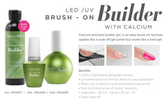 Cuccio Pro LED-UV builder gel on natural nail for smooth coverage and finish.