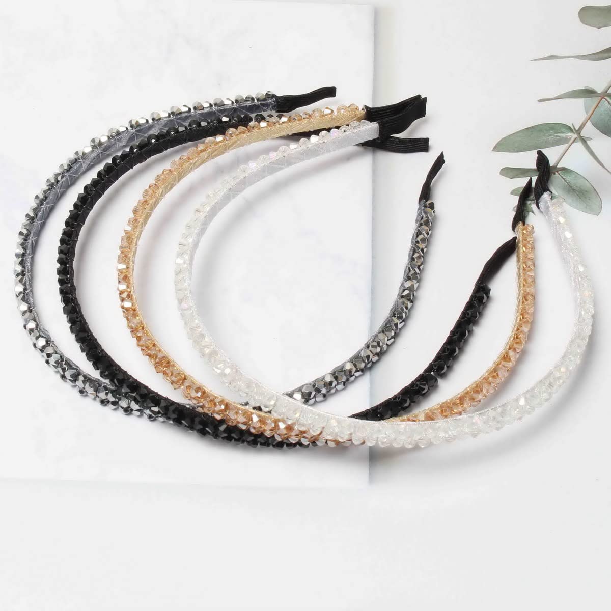 Cuizhiyu diadema cristal doble fila, ligera para uso diario y eventos