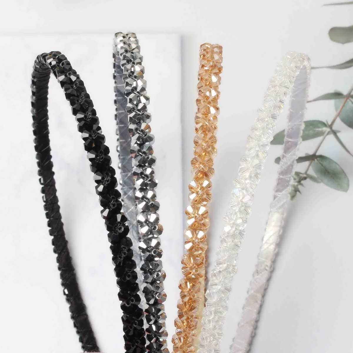 Cuizhiyu diadema cristal doble fila color plata, ideal para atuendos elegantes