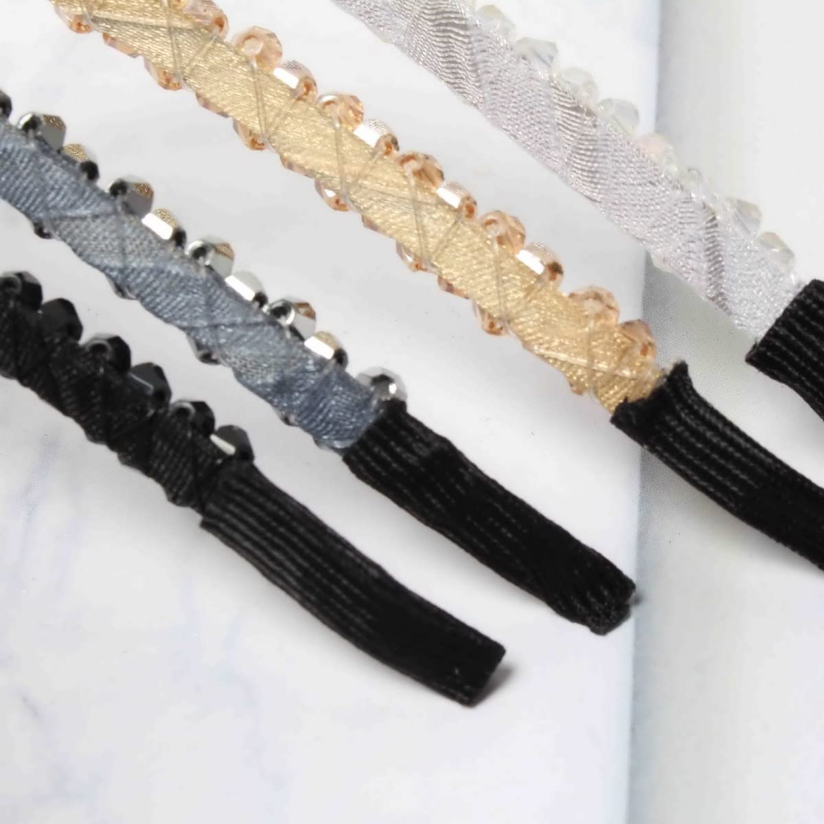 Cuizhiyu diadema cristal color negro, complemento discreto para ocasiones