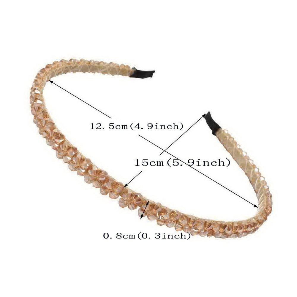 Cuizhiyu diadema cristal doble fila color claro, combina con conjuntos neutros