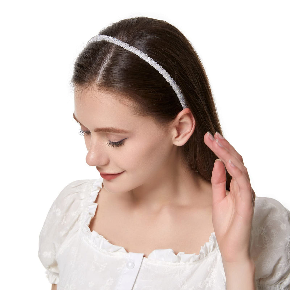 Cuizhiyu diadema cristal doble fila, acabado ligero para comodidad duradera