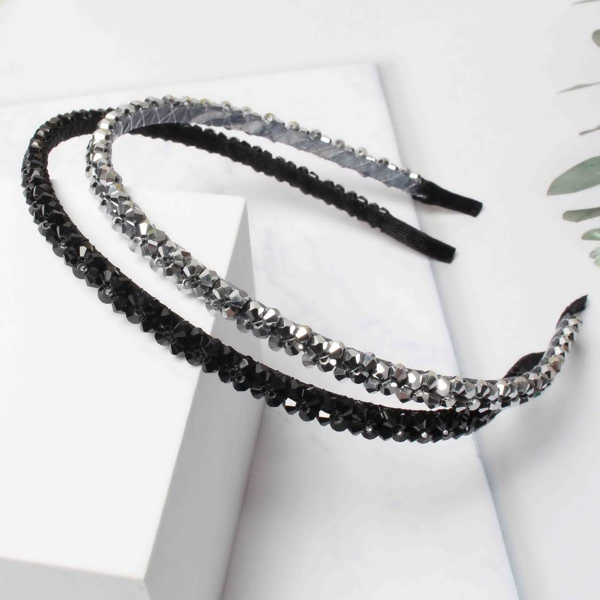 Cuizhiyu diadema cristal doble fila, ideal para fiestas y salidas