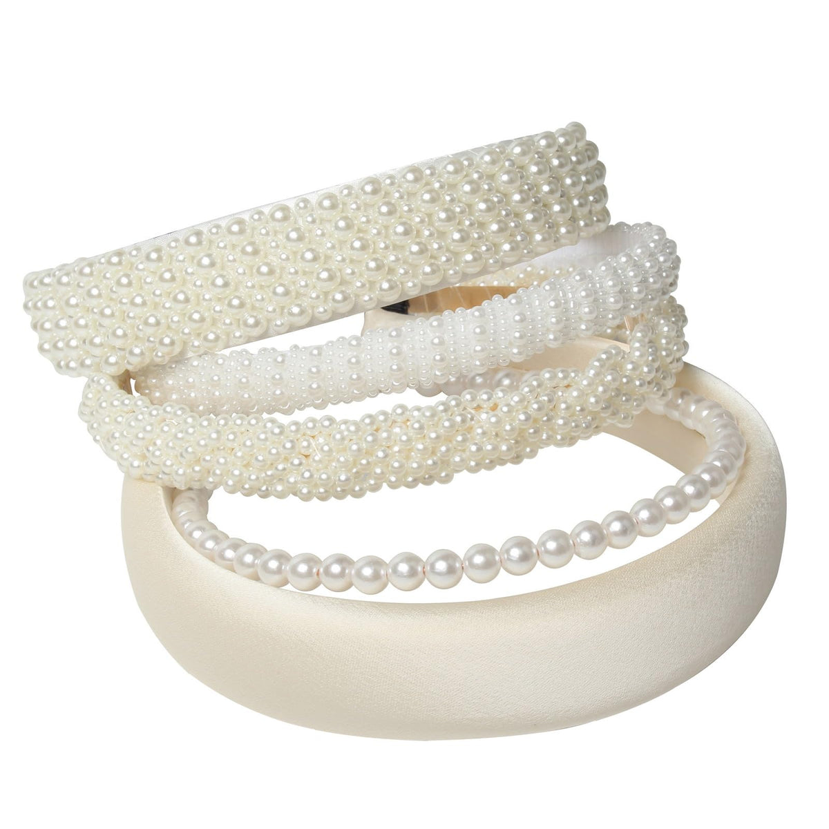 Cuizhiyu diadema con perlas blancas, brillo suave para bodas y peinados elegantes.