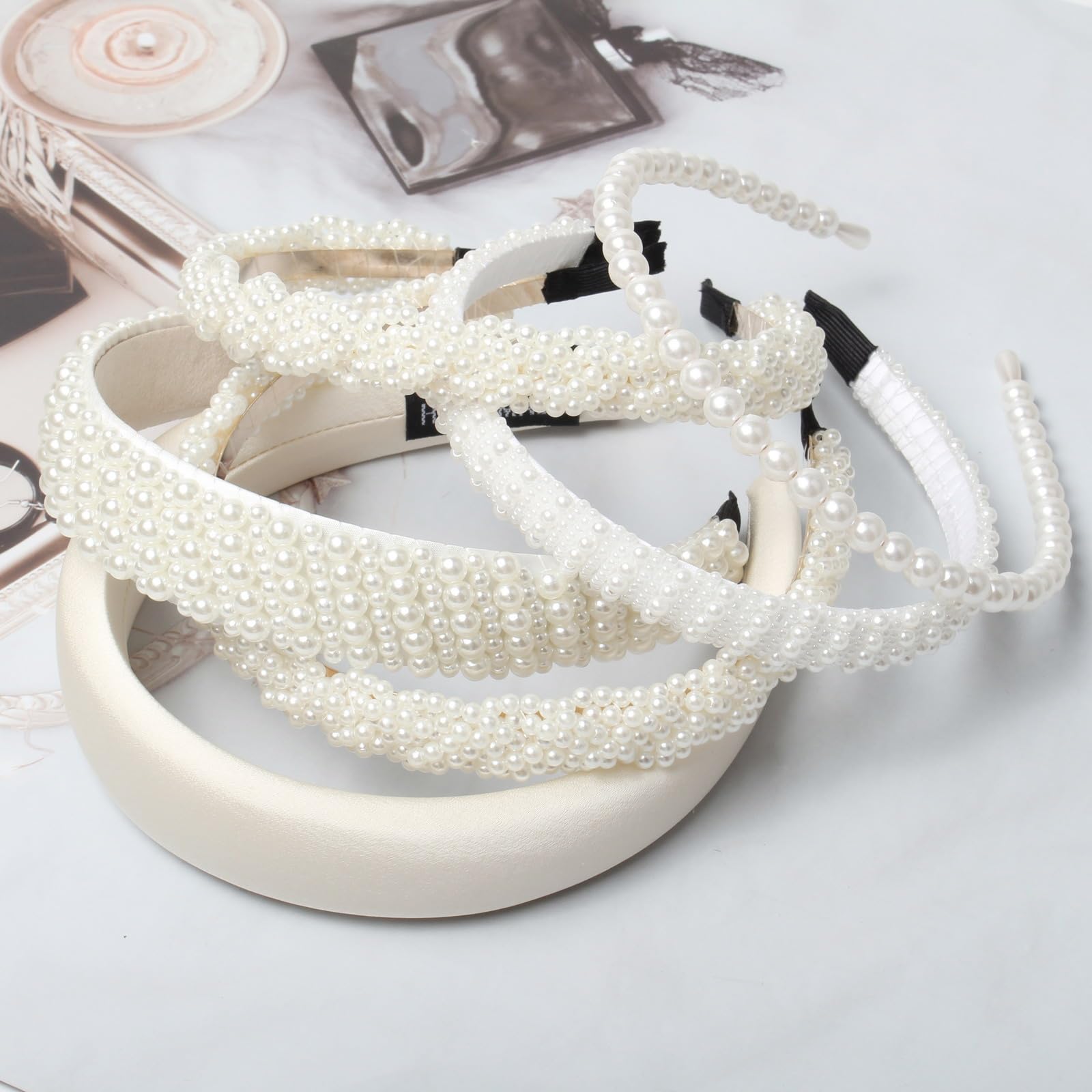 Cuizhiyu diadema con perlas blancas, complemento chic para eventos nocturnos.