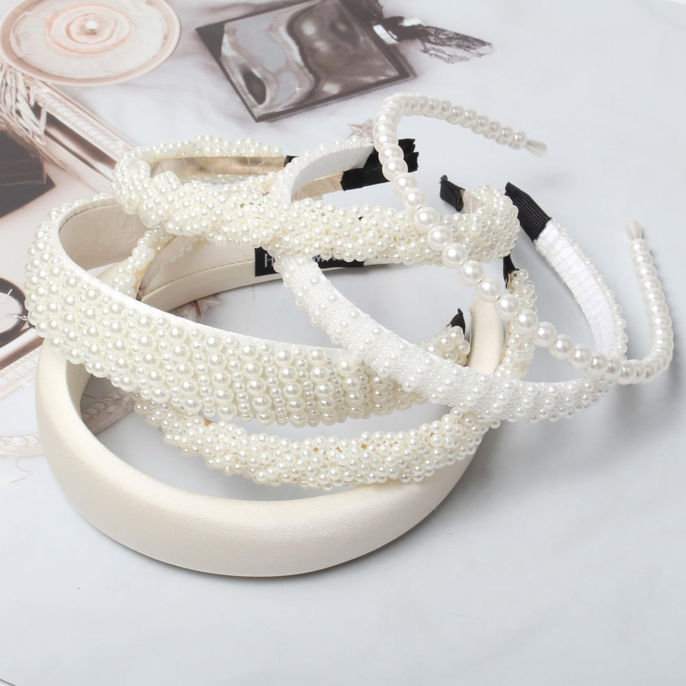 Cuizhiyu diadema con perlas blancas, complemento chic para eventos nocturnos.