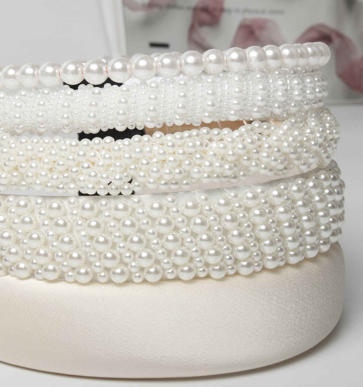 Cuizhiyu diadema con perlas blancas, ideal para novias y acompañantes.