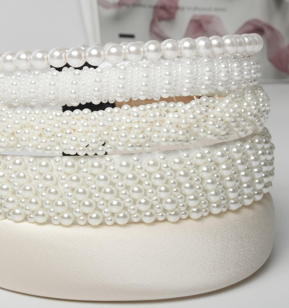 Cuizhiyu diadema con perlas blancas, ideal para novias y acompañantes.