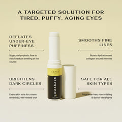 CumaBalm turmeric and retinol ingredients provide brightening under-eye care.