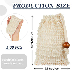 Cunhill soap saver bag with drawstring and closure to prevent soap slipping.