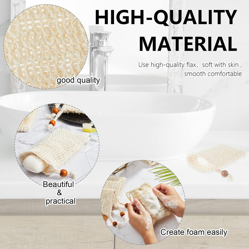 Cunhill bag featuring wooden bead for stylish hydrating bath routine.