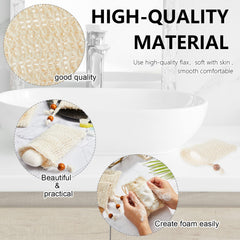 Cunhill bag featuring wooden bead for stylish hydrating bath routine.