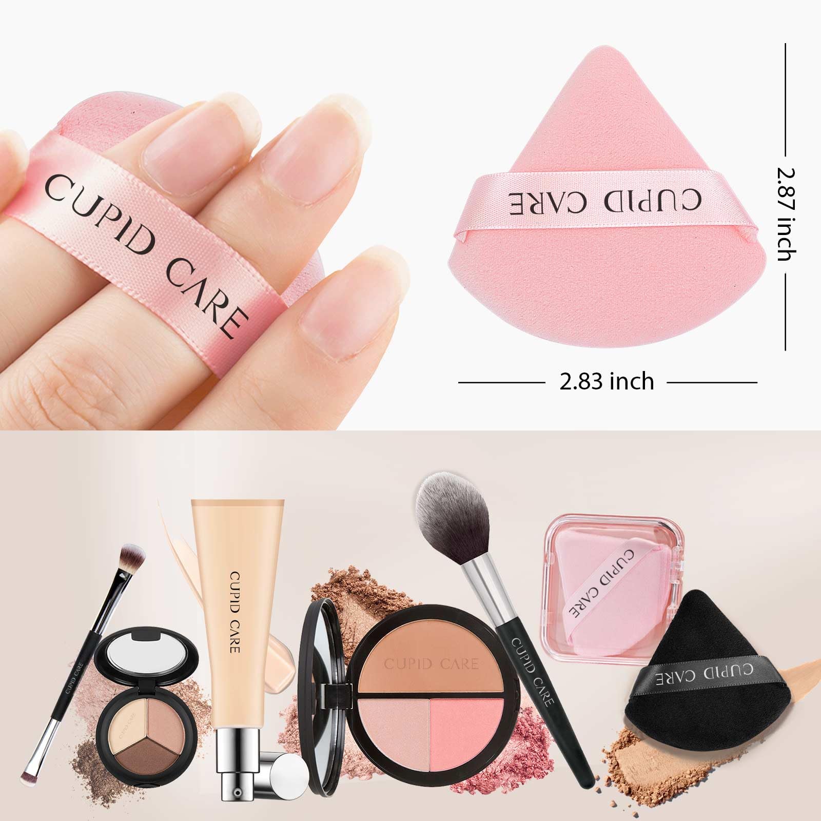 CUPID CARE travel case with puff for on-the-go touch-ups