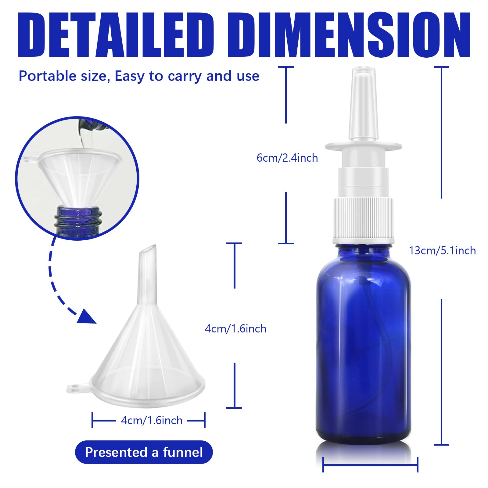 Cupohus nasal spray bottle 30ml funnel set for easy filling