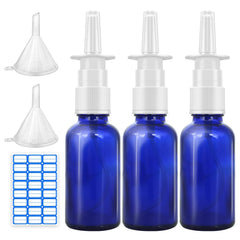Cupohus nasal spray bottle 3pc cobalt blue closeup showing light protection