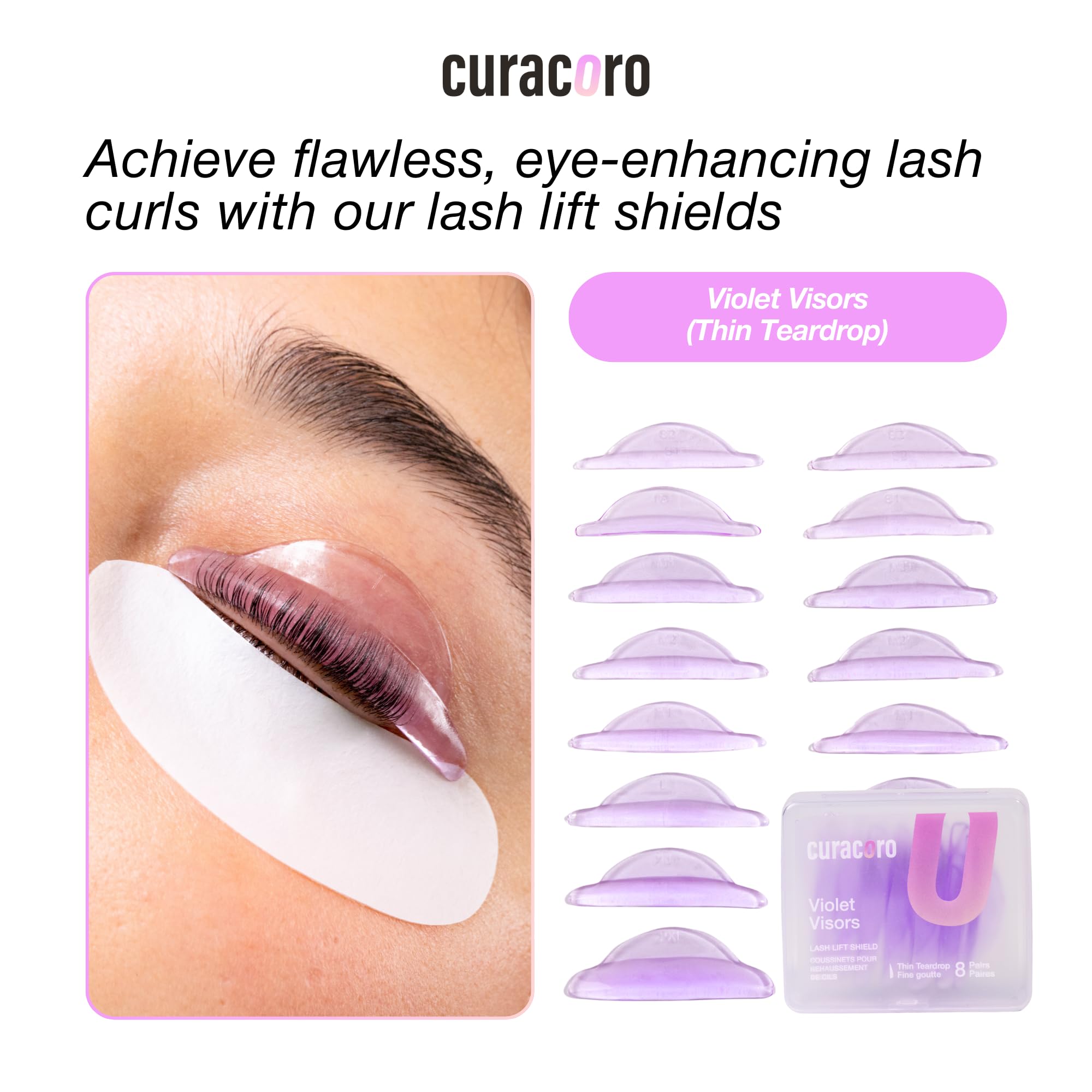 Soft, flexible silicone conforms to eyelids for comfortable lifts